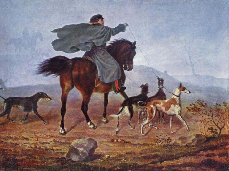 Franz Kruger Ausritt zur Jagd Germany oil painting art